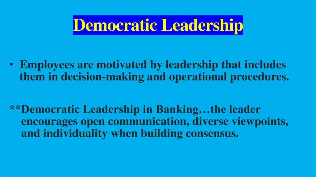 democratic leadership