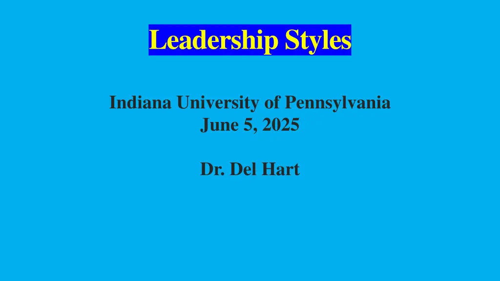 leadership styles