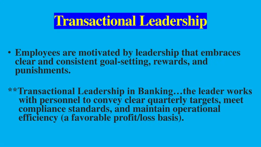 transactional leadership