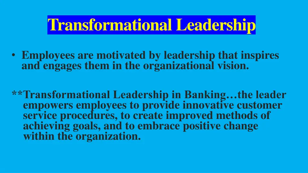 transformational leadership