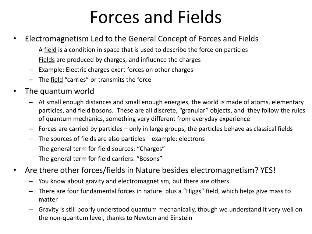 forces and fields