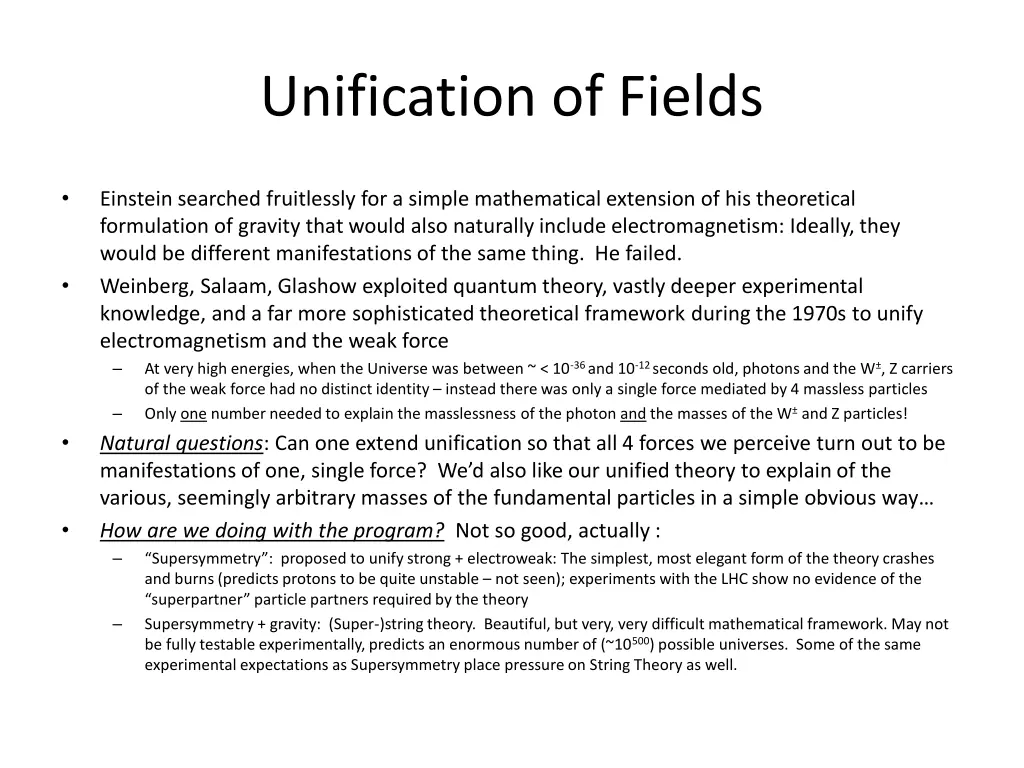 unification of fields