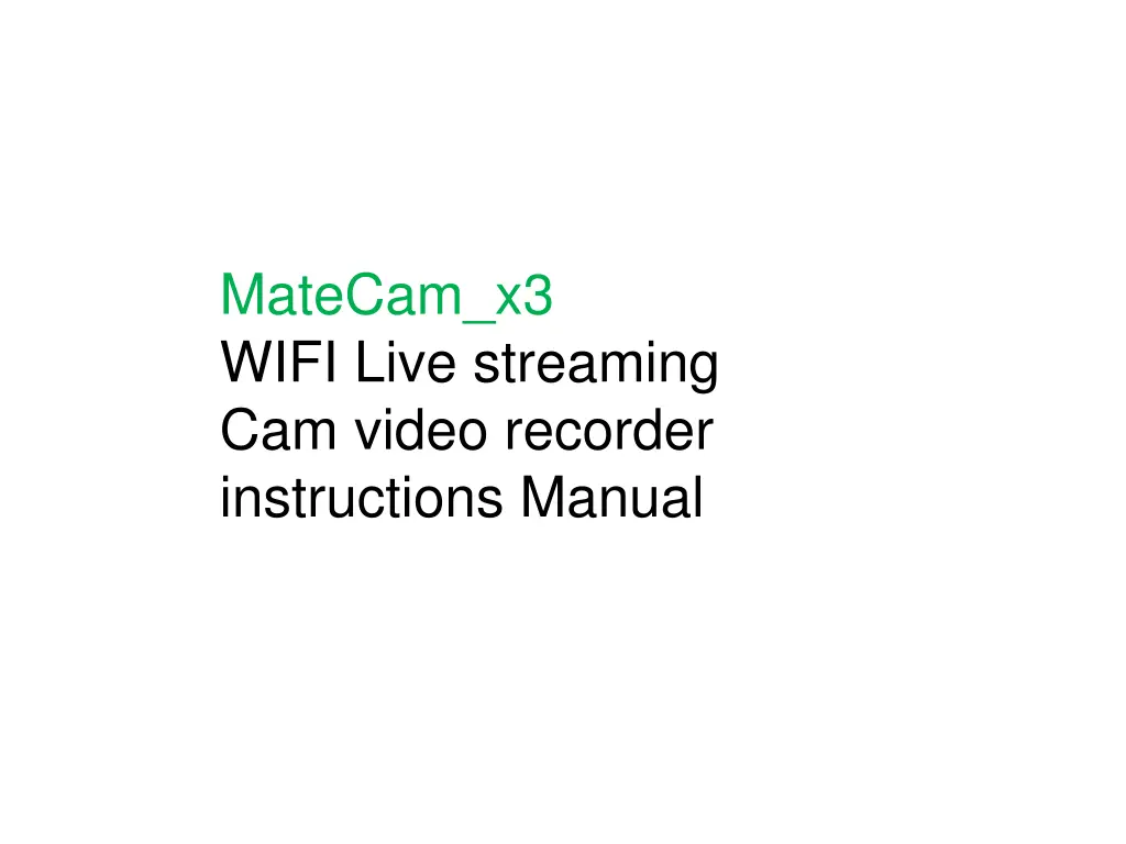 matecam x3 wifi live streaming cam video recorder