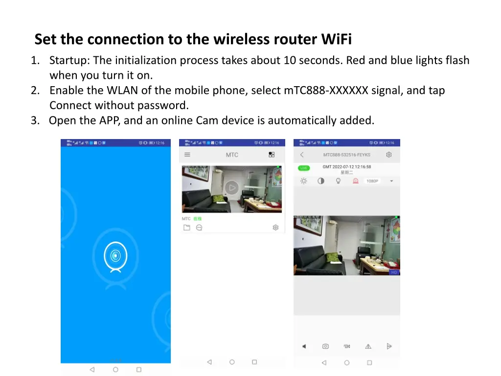 set the connection to the wireless router wifi
