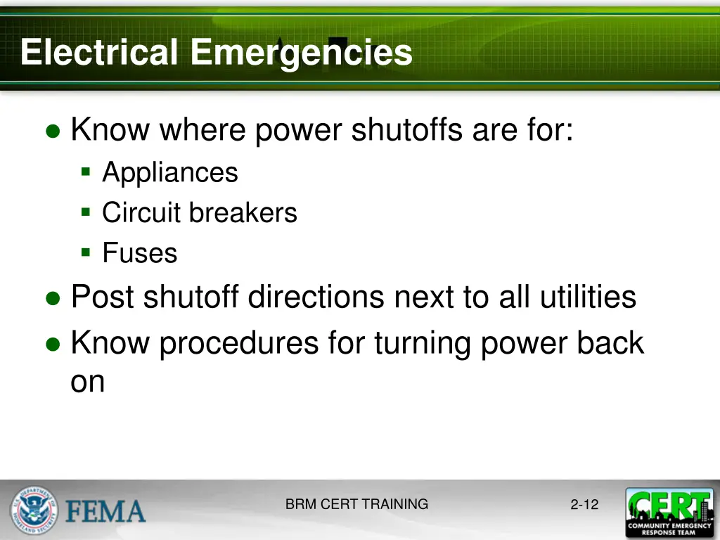 electrical emergencies