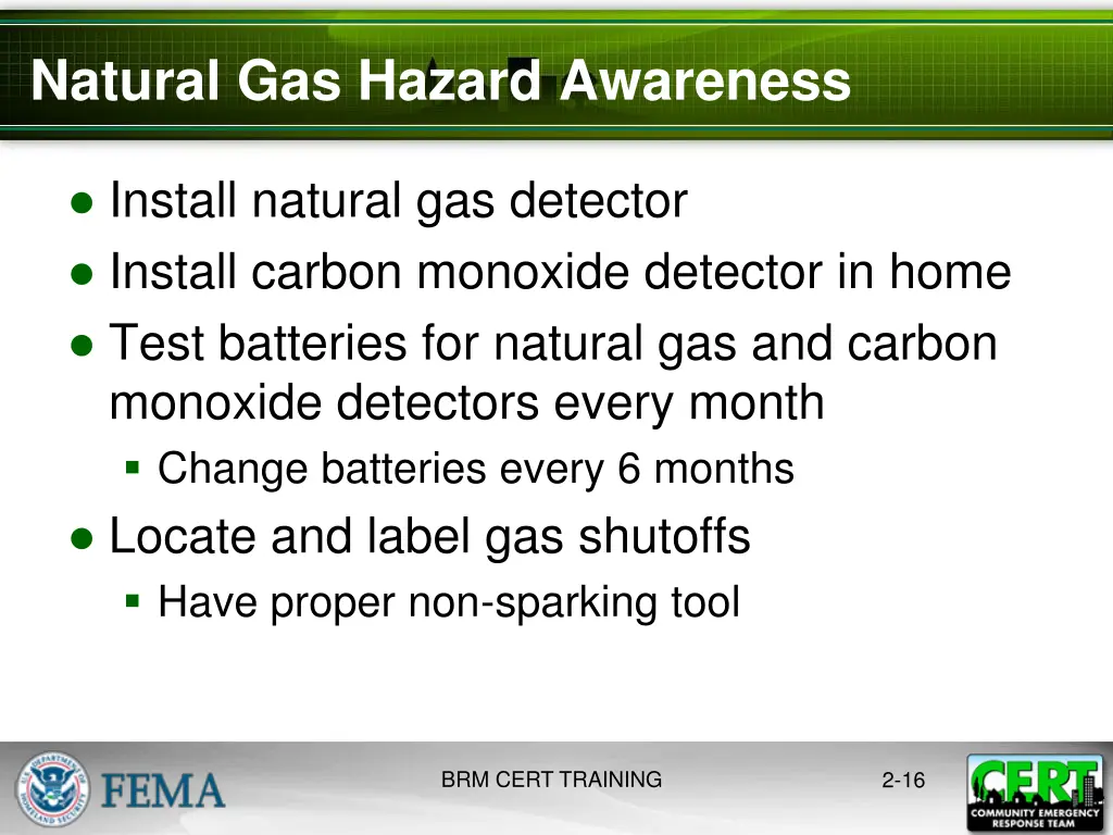 natural gas hazard awareness