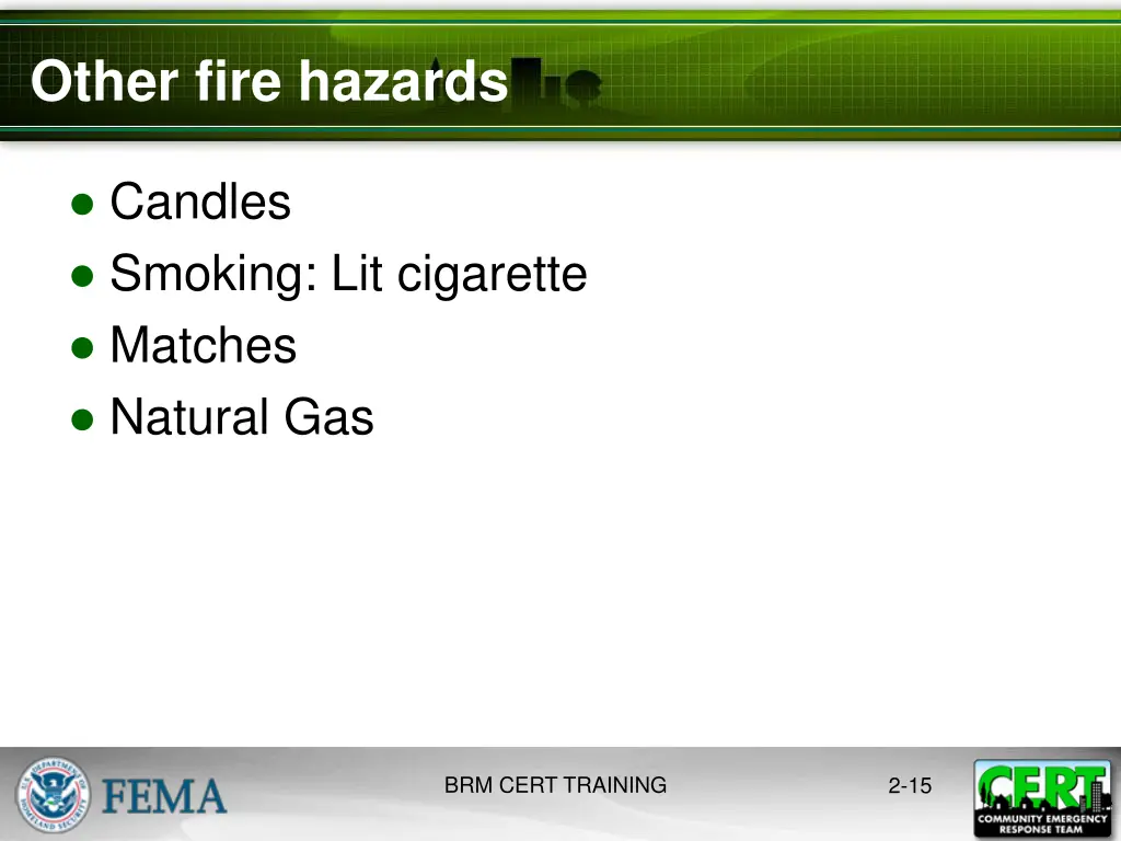 other fire hazards