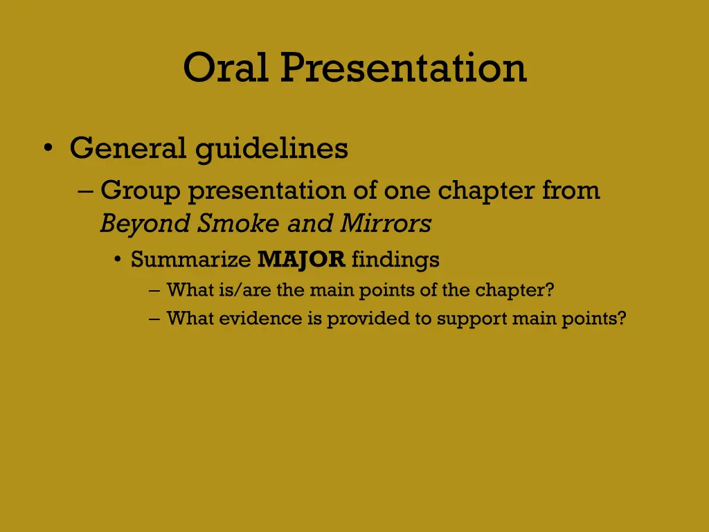 oral presentation