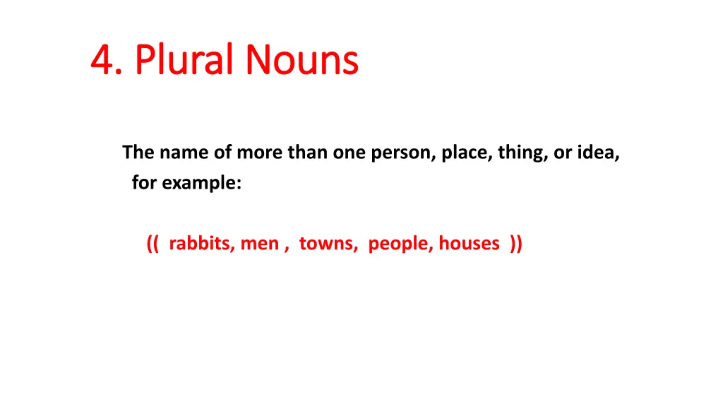 4 plural nouns 4 plural nouns