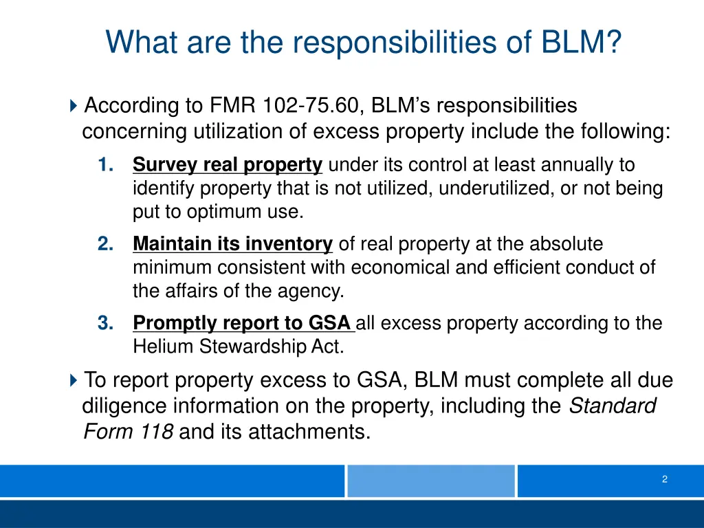 what are the responsibilities of blm