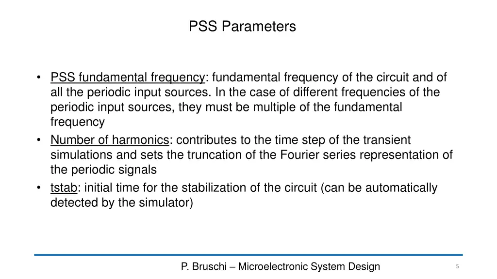 pss parameters