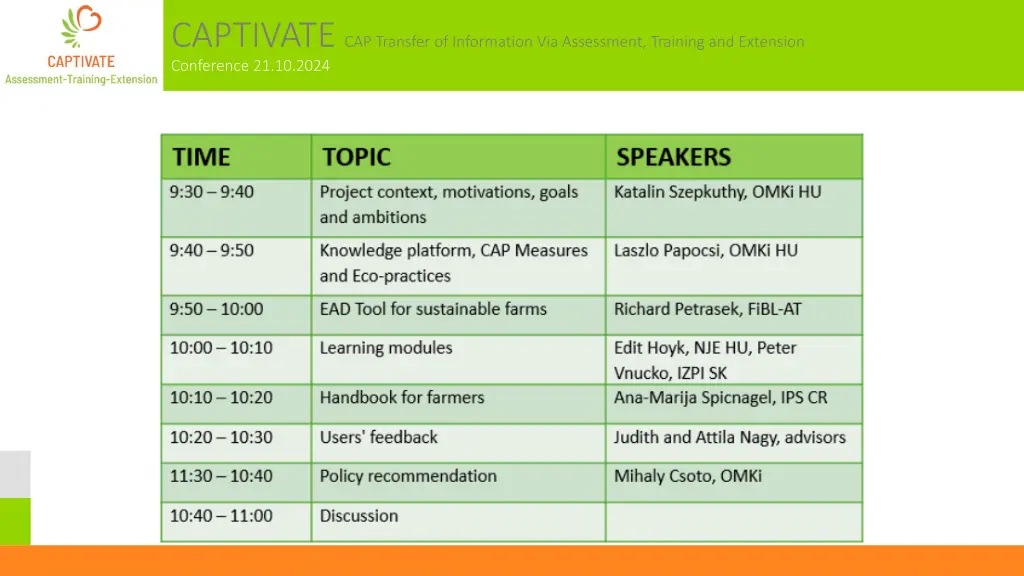captivate cap transfer of information