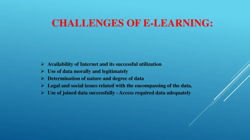 challenges of e learning