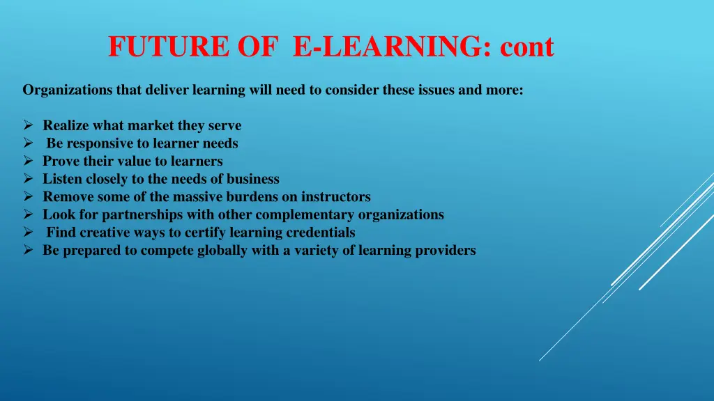 future of e learning cont
