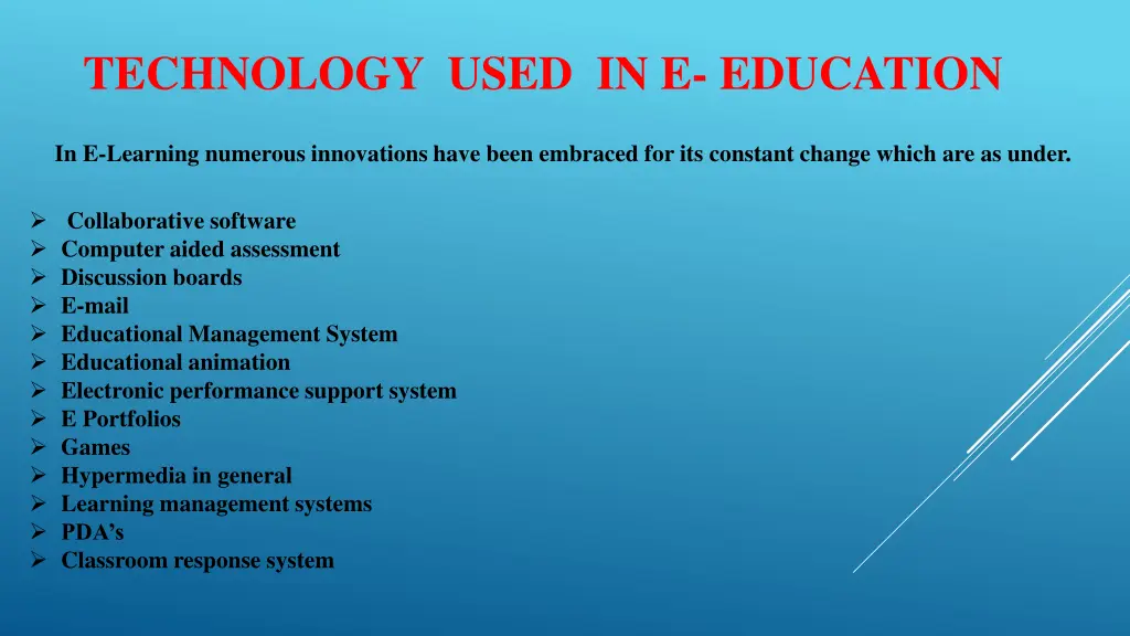 technology used in e education
