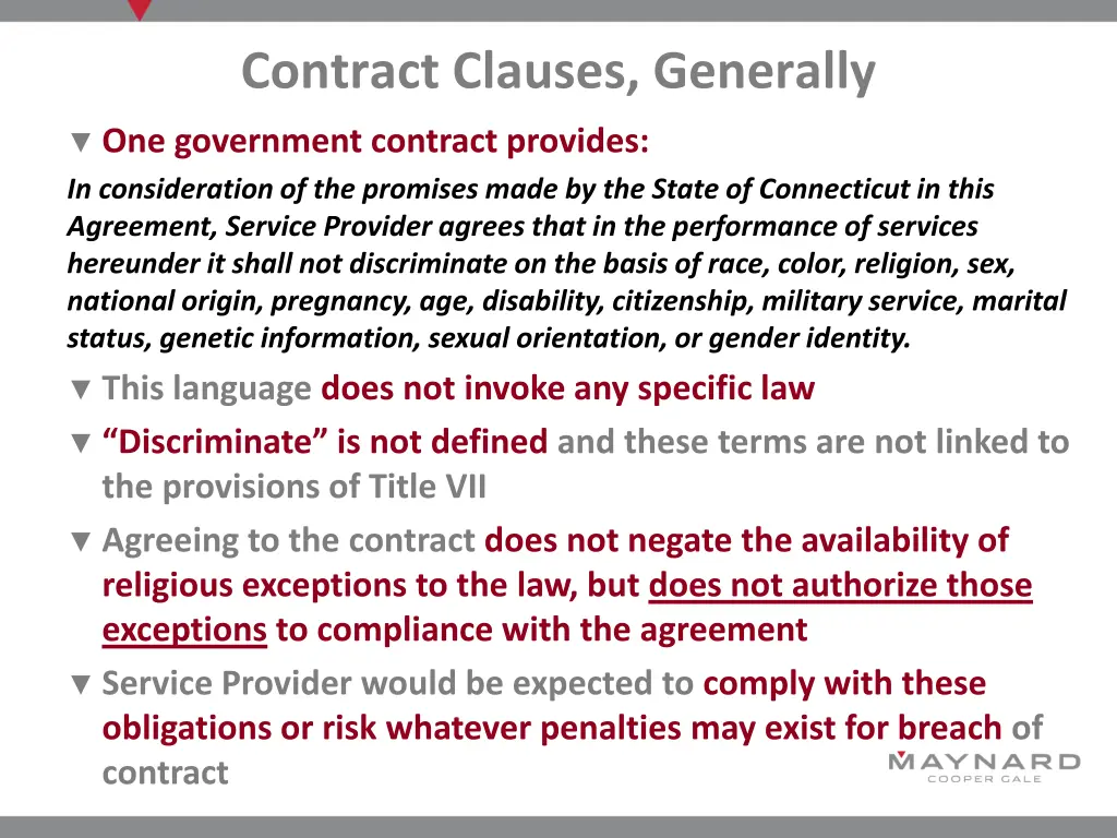 contract clauses generally