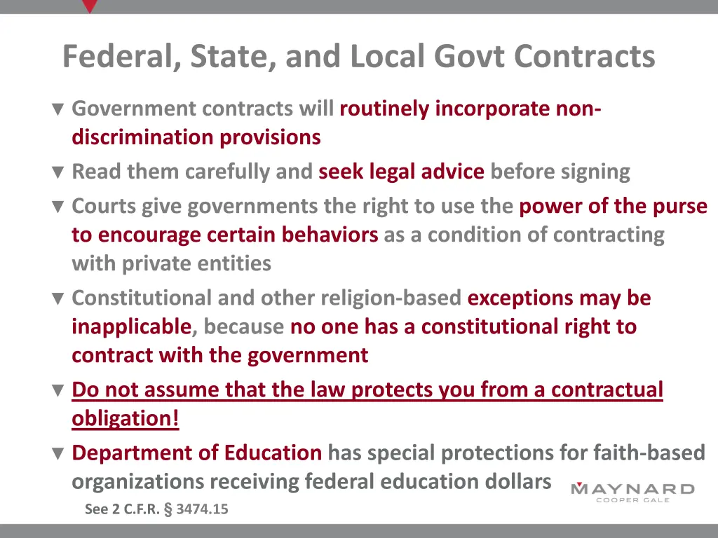 federal state and local govt contracts