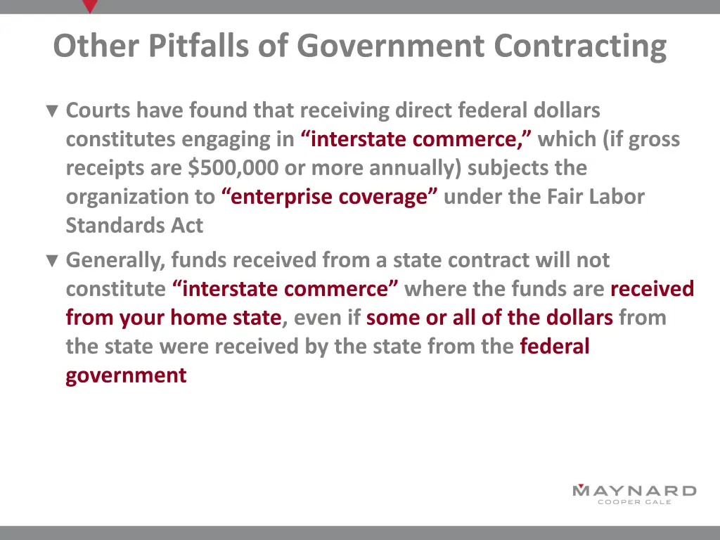 other pitfalls of government contracting