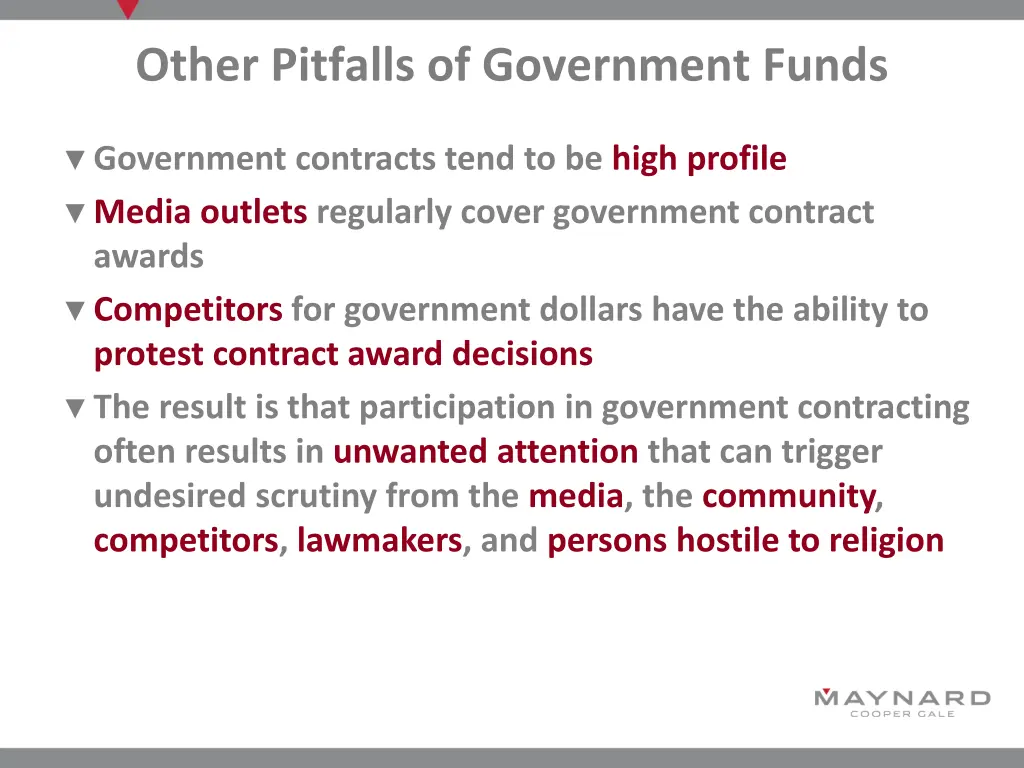 other pitfalls of government funds