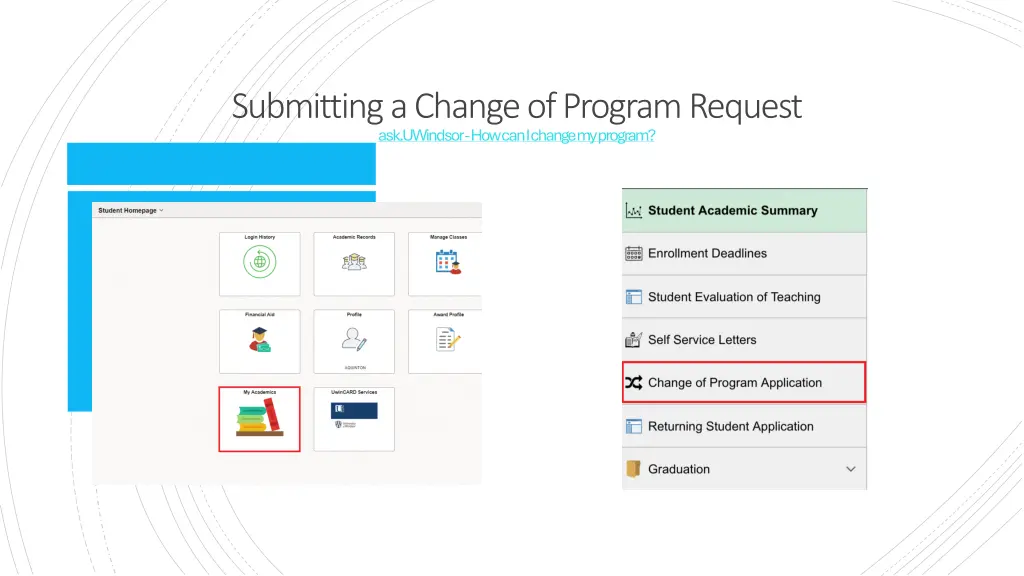 submitting a change of program request