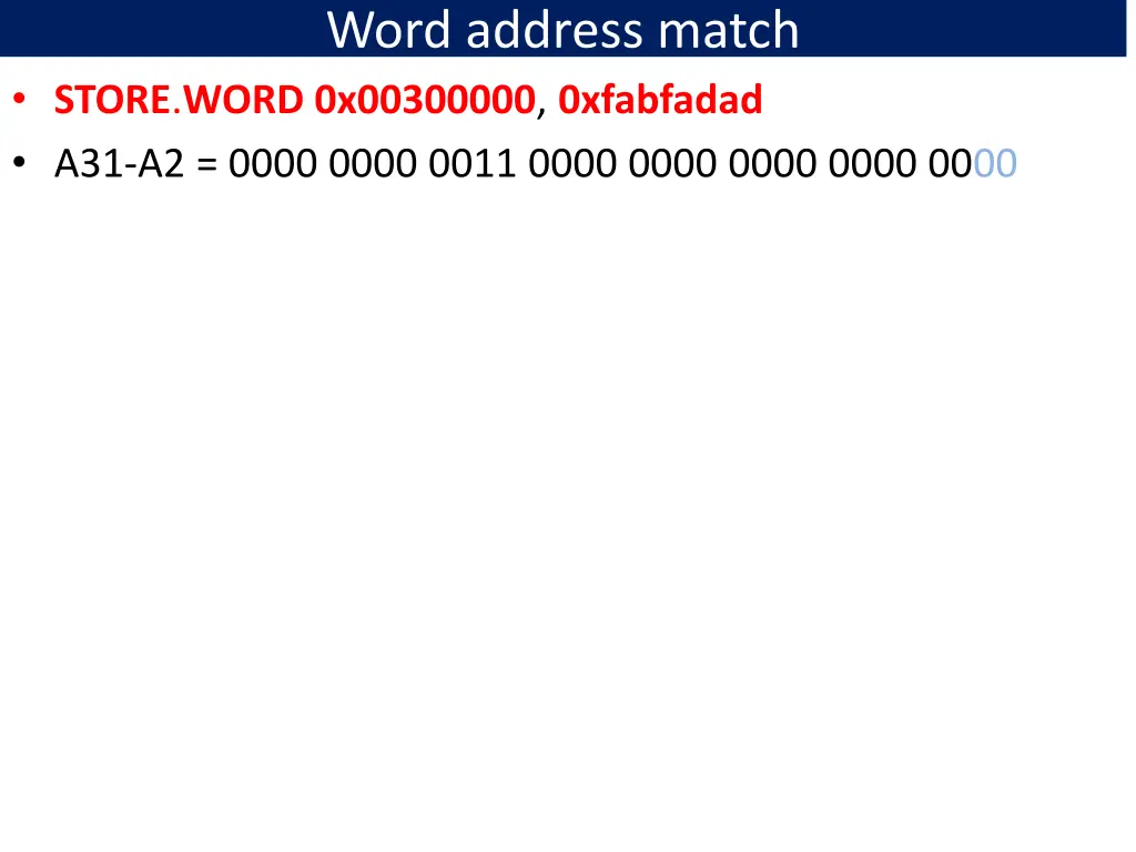 word address match
