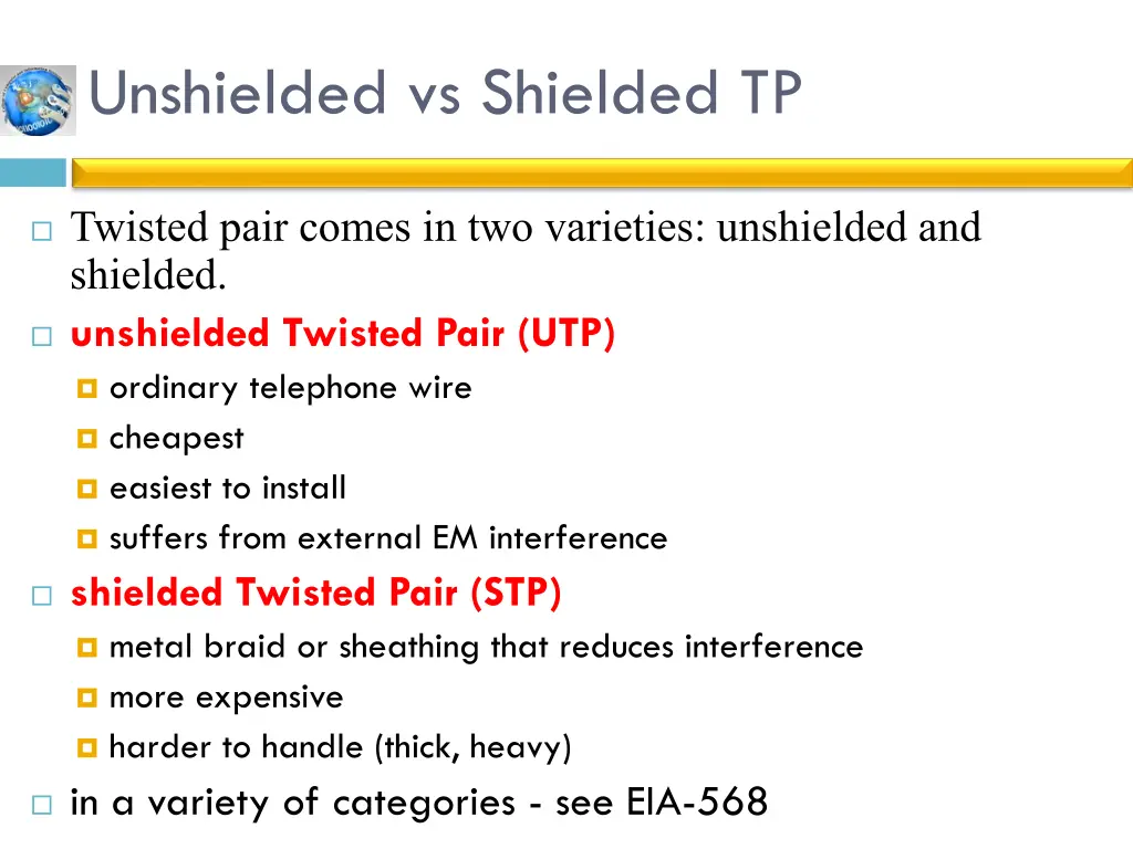 unshielded vs shielded tp
