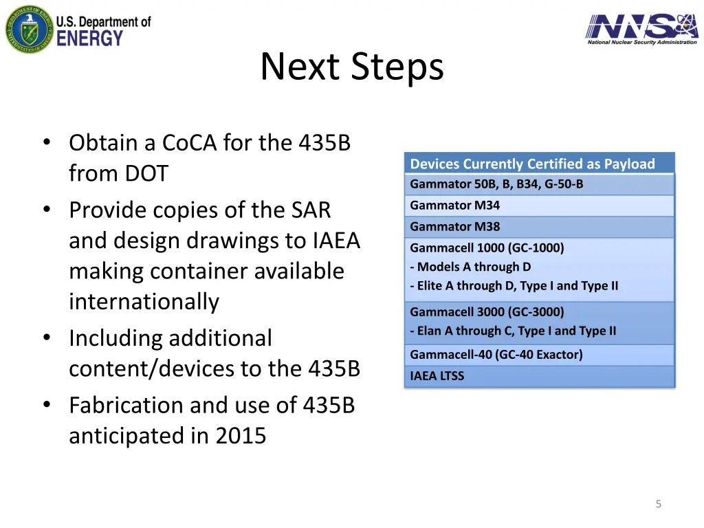 next steps