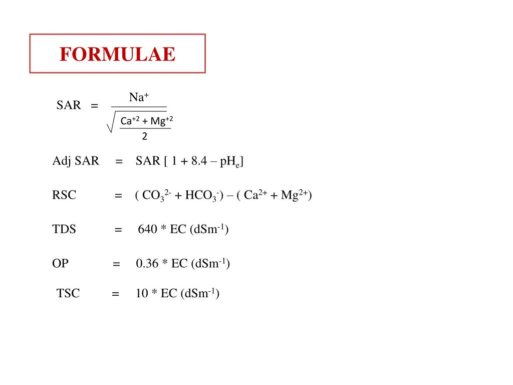 formulae