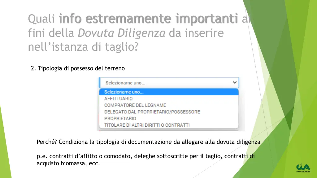 quali info estremamente importanti ai fini della 1