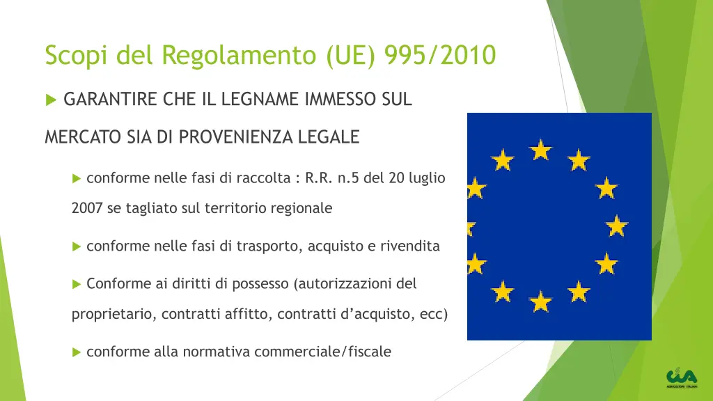 scopi del regolamento ue 995 2010 1