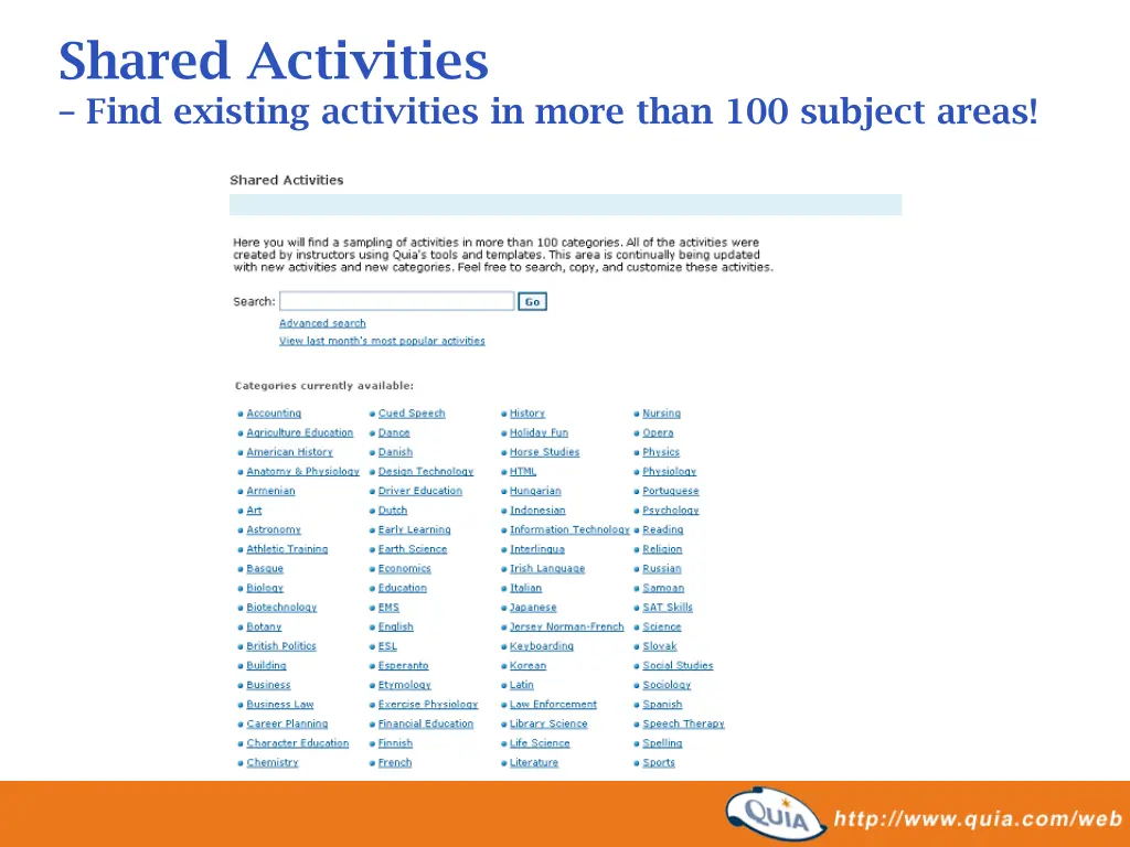 shared activities find existing activities