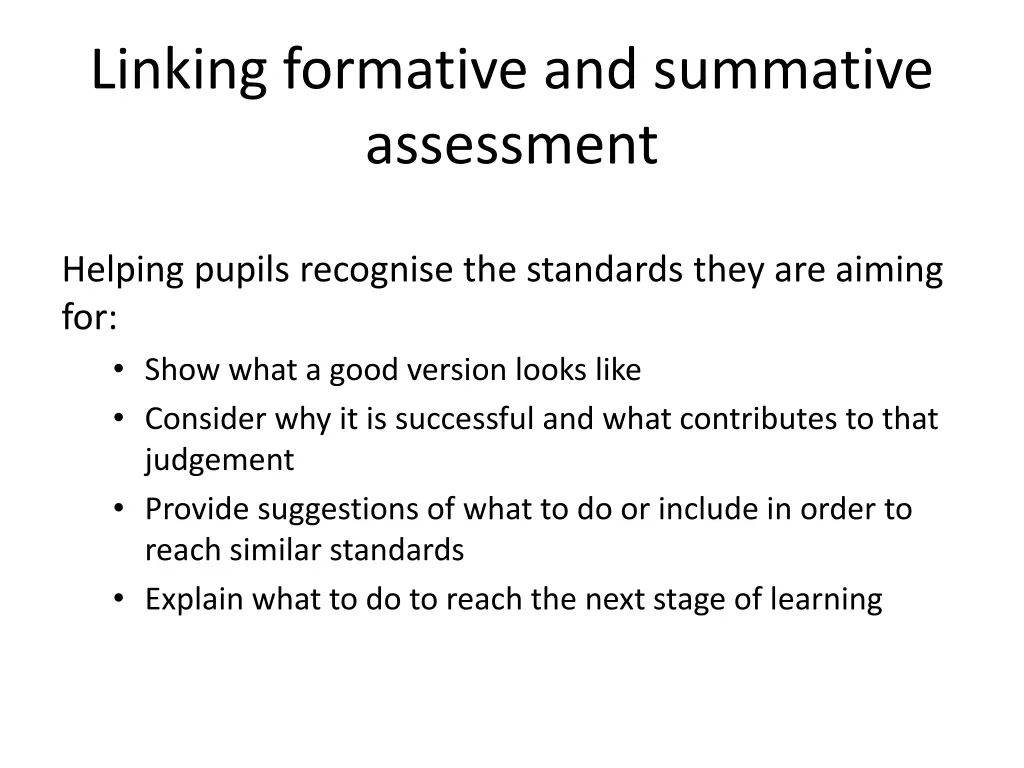 linking formative and summative assessment