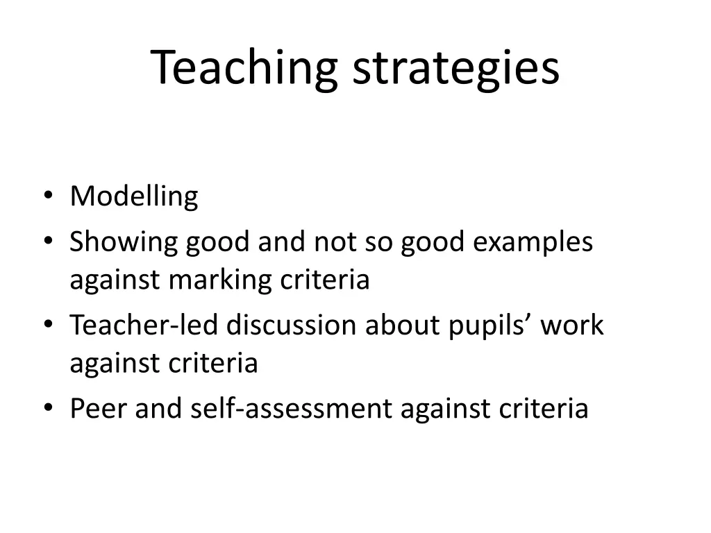 teaching strategies