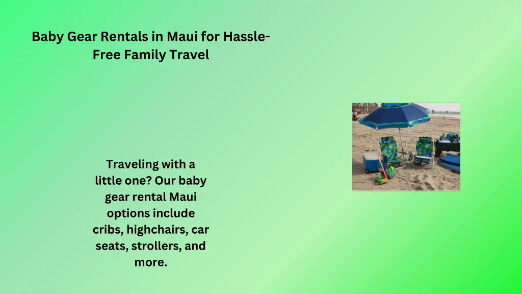 baby gear rentals in maui for hassle free family