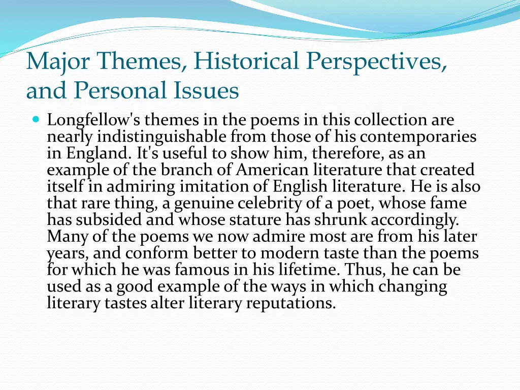 major themes historical perspectives and personal