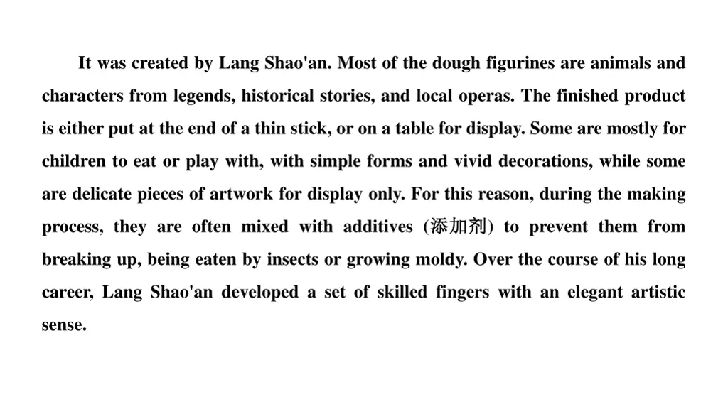 it was created by lang shao an most of the dough