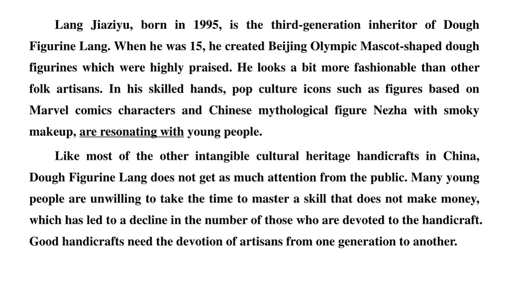 lang jiaziyu born in 1995 is the third generation
