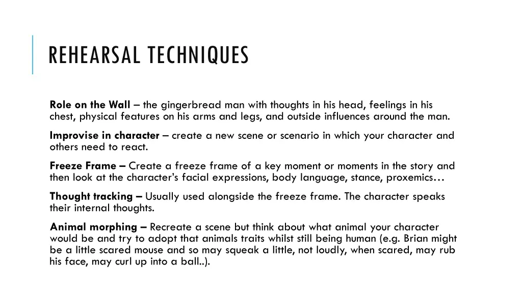 rehearsal techniques