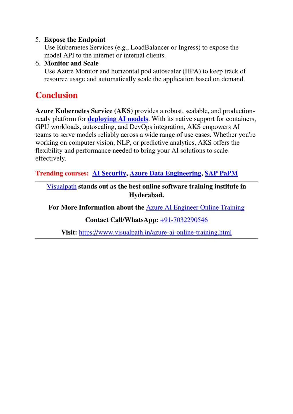 5 expose the endpoint use kubernetes services