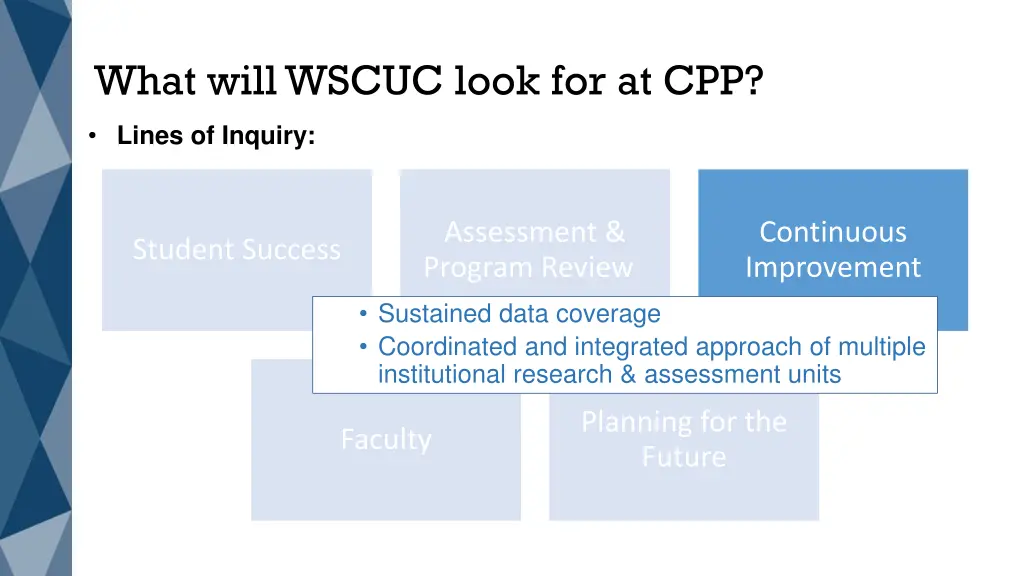 what will wscuc look for at cpp 3