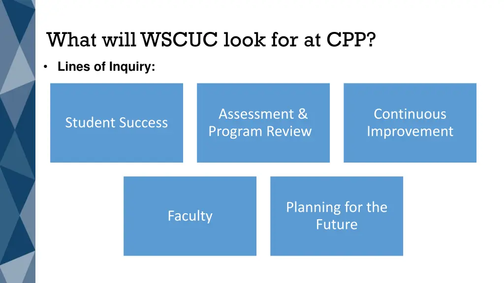 what will wscuc look for at cpp