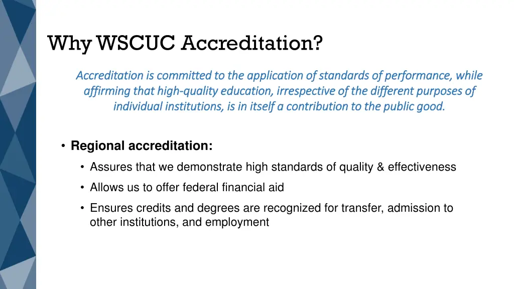 why wscuc accreditation