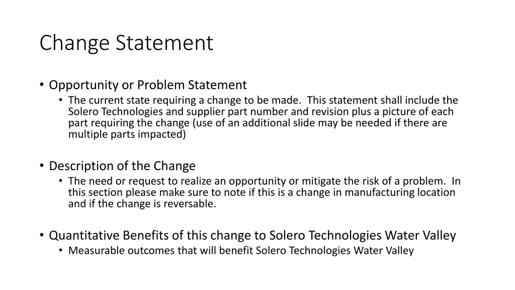 change statement