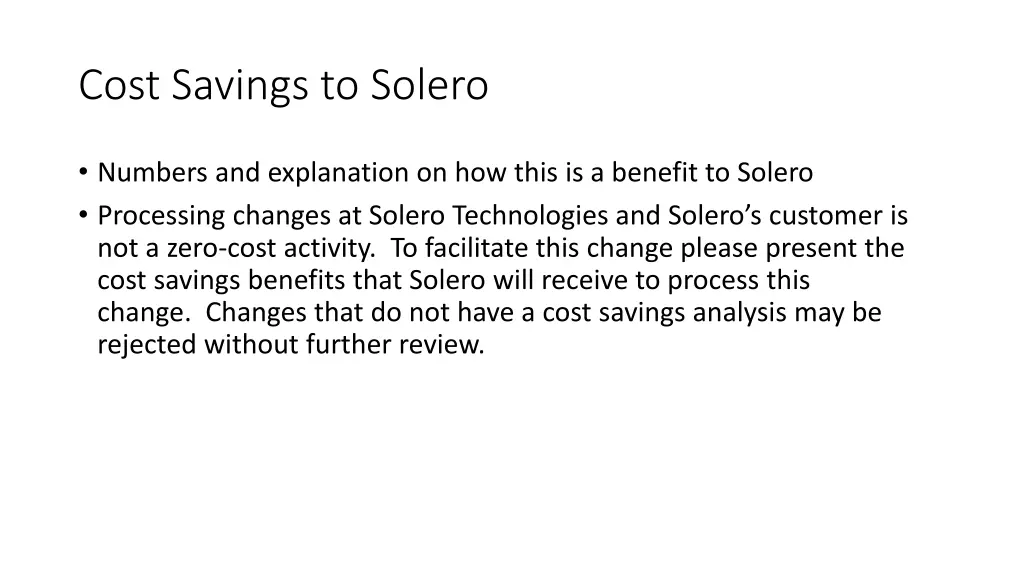 cost savings to solero