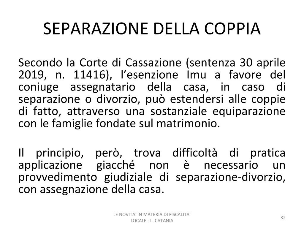 separazione della coppia