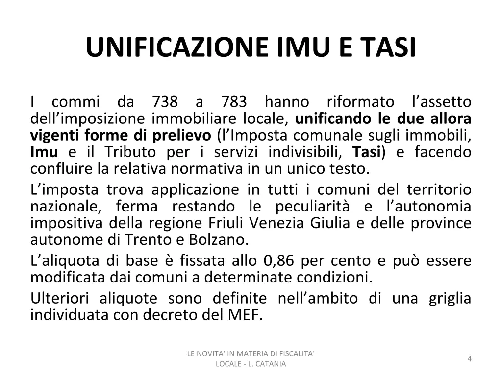 unificazione imu e tasi