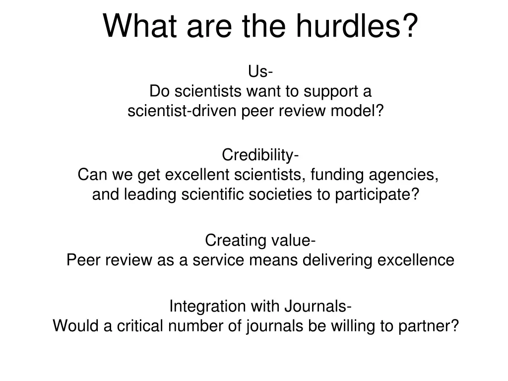what are the hurdles