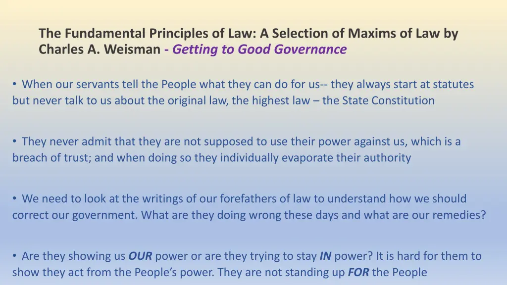 the fundamental principles of law a selection 6