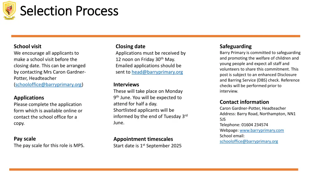 selection process selection process