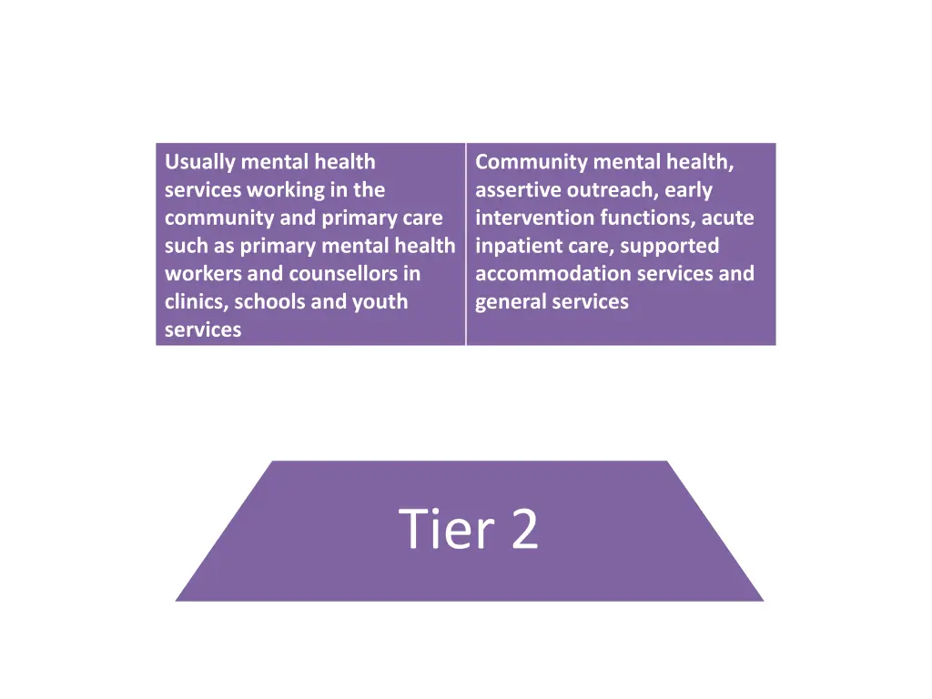 usually mental health services working